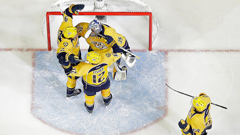 Die Nashville Predators feiern ihr "Minibreak" in den Playoffs. Die Nashville Predators feiern ihr "Minibreak" in den Playoffs.