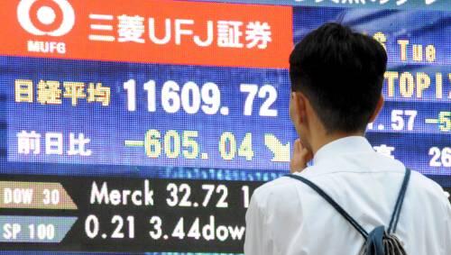 Krisenstimmung auch in Asien: In Japan verlor der Nikkei fünf Prozent. Krisenstimmung auch in Asien: In Japan verlor der Nikkei fünf Prozent.