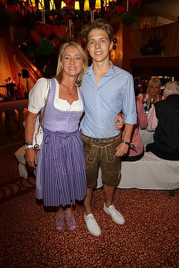Heidi Burmester-Beckenbauer mit Sohn Joel.