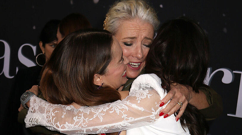 Emilia Clarke (v.l.), Emma Thompson und Michelle Yeoh verstehen sich blendend