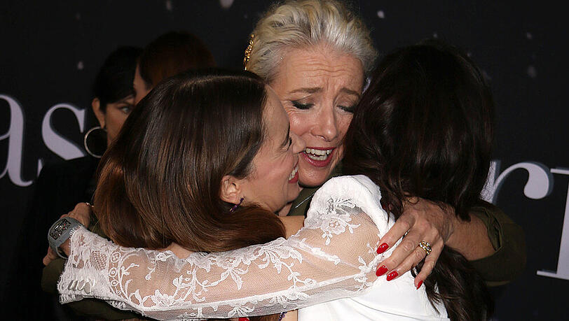 Emilia Clarke (v.l.), Emma Thompson und Michelle Yeoh verstehen sich blendend Emilia Clarke (v.l.), Emma Thompson und Michelle Yeoh verstehen sich blendend