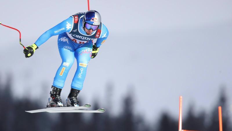 Dominik Paris aus Italien liegt nach der Abfahrt bei der WM-Kombination in Führung. Dominik Paris aus Italien liegt nach der Abfahrt bei der WM-Kombination in Führung.