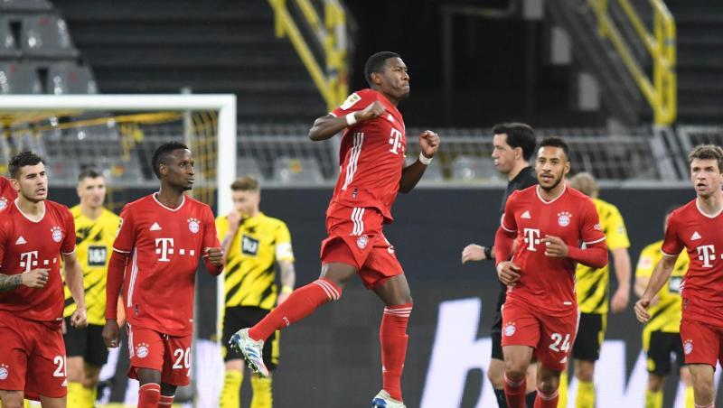 Bayerns David Alaba (M) feiert den Ausgleich zum 1:1.