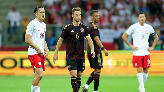 Bemüht, aber glücklich: FC-Bayern-Star Joshua Kimmich konnte die Niederlage des DFB-Teams gegen Polen nicht verhindern.