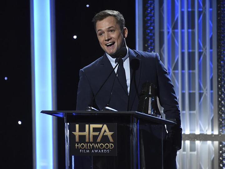 Taron Egerton nahm den Hollywood Film-Preis in der Kategorie "Breakout actor" für seine Rolle in "Rocketman" entgegen.