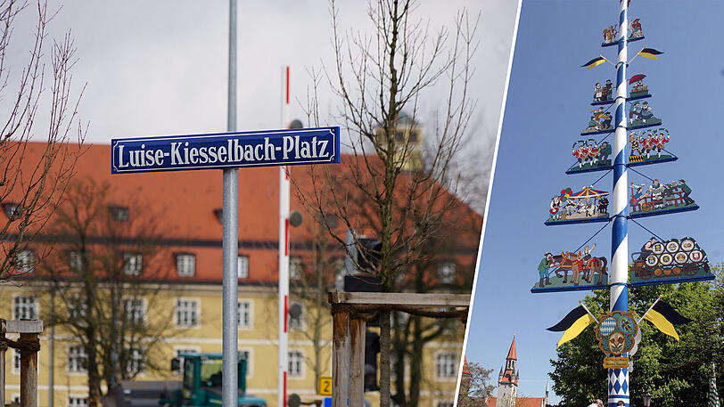 Vorne ist der Luise-Kiesselbach-Platz schon fertig . So ein Maibaum wäre hier schon stattlich, auch wenn es sich hier um den vom Viktualienmarkt handelt. Der in Sendling kommt ja erst noch.