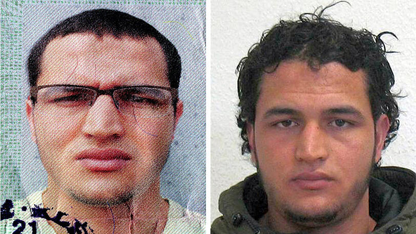 Fahndungsfotos des Attentäters Anis Amri. Der US-Angriff auf zwei libysche Lager soll in Zusammenhang mit dem Berliner Anschlag stehen.