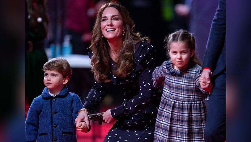 Prinzessin Kate mit ihren Kindern Prinz Louis (l.) und Prinzessin Charlotte.