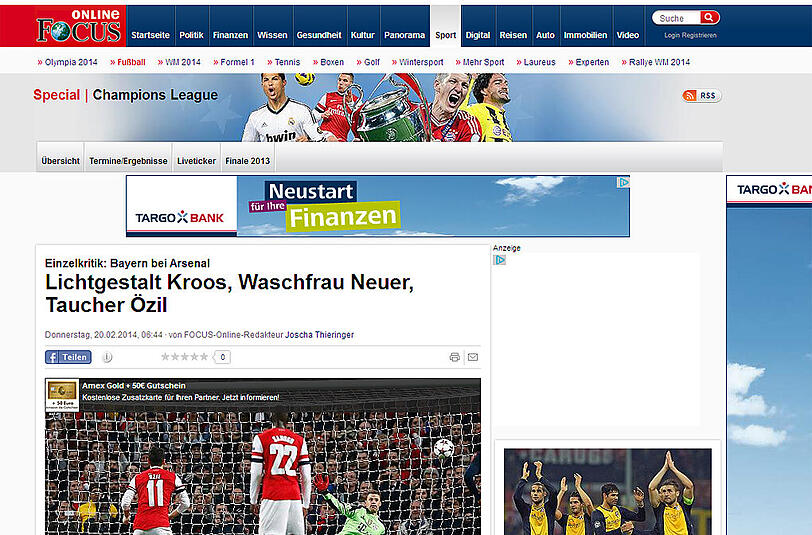 Bildhafte Sprache: Für den Focus wird Kroos zur Lichtgestalt, Neuer zur Waschfrau.