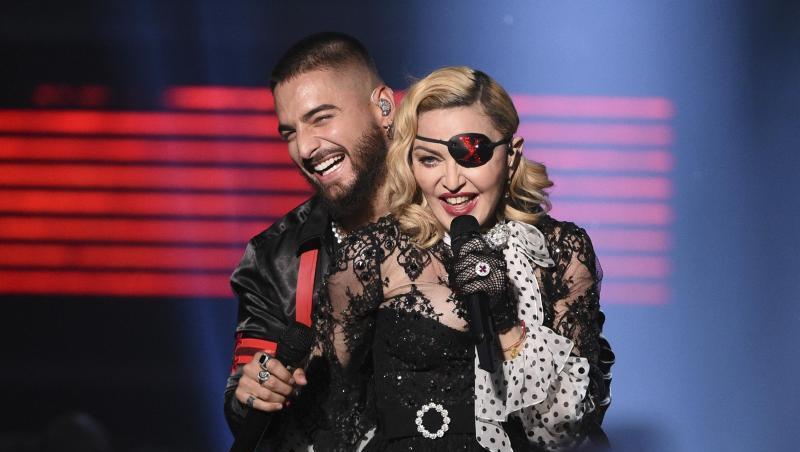 Maluma und Madonna treten bei den Billboard Music Awards in der MGM Grand Garden Arena in Las Vegas auf. Maluma und Madonna treten bei den Billboard Music Awards in der MGM Grand Garden Arena in Las Vegas auf.