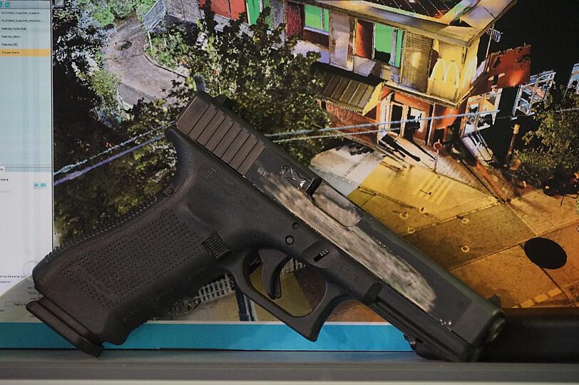 Die Glock 17, mit der David S. im OEZ neun Menschen erschossen hat.
