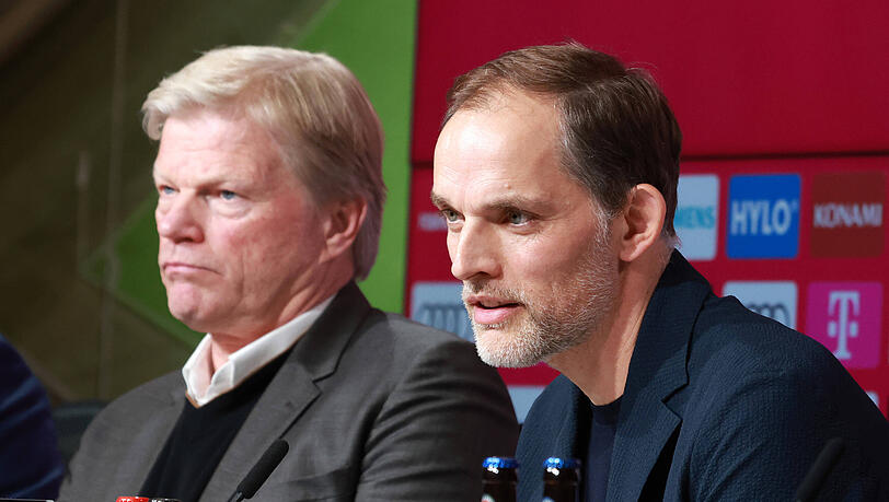 Vorstands-Boss Oliver Kahn (li.) und Bayern-Trainer Thomas Tuchel halten zusammen.