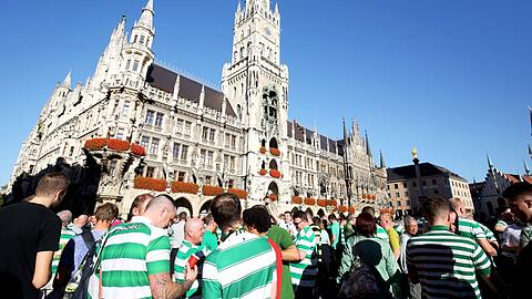 Grüne Party in München: Ähnlich wie 2017 werden auch kommende Woche Tausende Celtic-Fans anreisen und feiern.