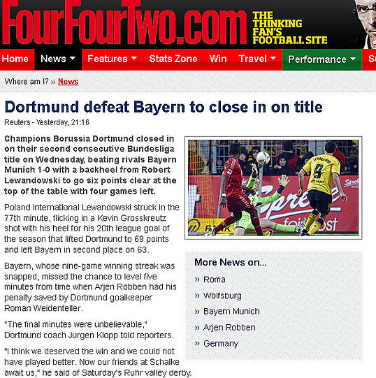 "Dortmund besiegt Bayern, um den Titel einzuholen"