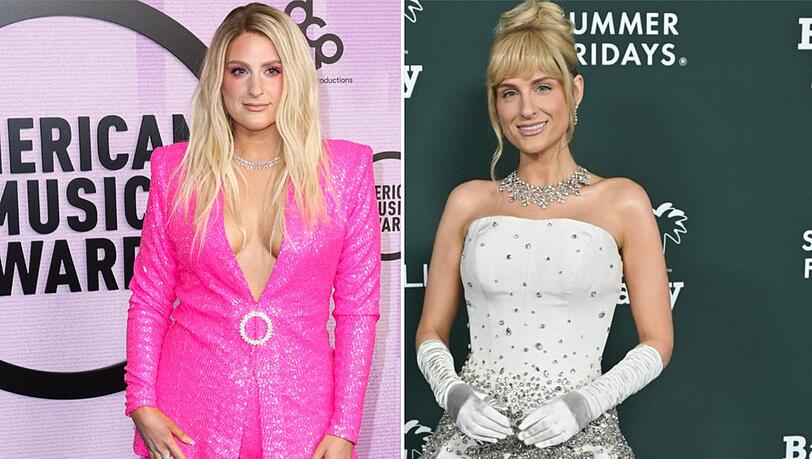 Zwischen diesen Bildern liegen drei Jahre: Meghan Trainor, links im Jahr 2022, und am 8. November 2025 bei der "Baby2Baby"-Gala.