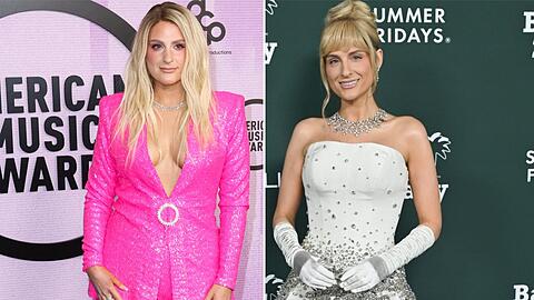 Zwischen diesen Bildern liegen drei Jahre: Meghan Trainor, links im Jahr 2022, und am 8. November 2025 bei der "Baby2Baby"-Gala.