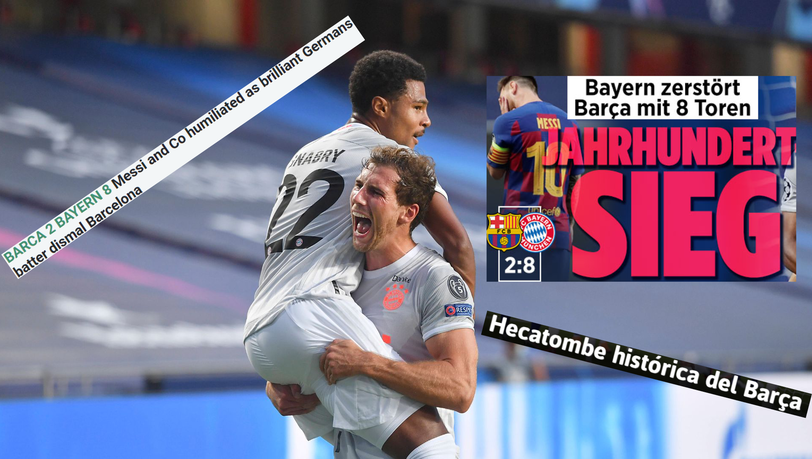 Die internationale Presse staunt nach dem 8:2-Erfolg gegen Barcelona über die Super-Bayern. Die AZ hat die besten Schlagzeilen gesammelt. Die internationale Presse staunt nach dem 8:2-Erfolg gegen Barcelona über die Super-Bayern. Die AZ hat die besten Schlagzeilen gesammelt.
