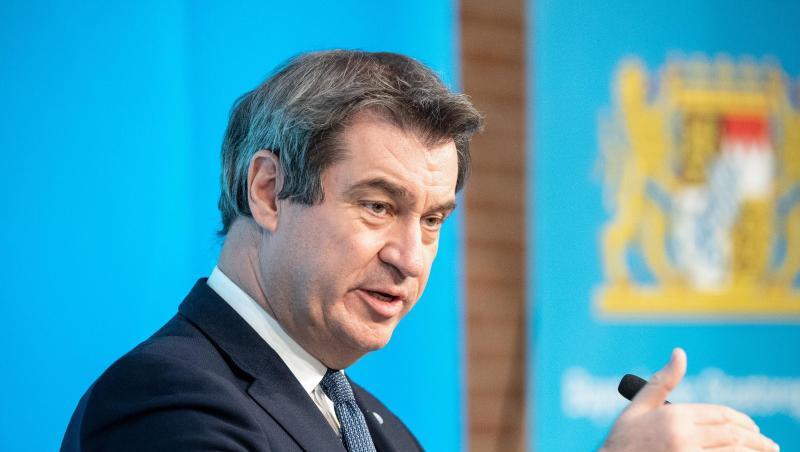 Markus Söder, CSU-Parteivorsitzender und Ministerpräsident von Bayern, spricht.
