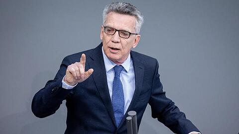 Thomas de Maiziere (CDU), ehemaliger Bundesinnenminister, bei einer Rede im Bundestag. Foto: Kay Nietfeld