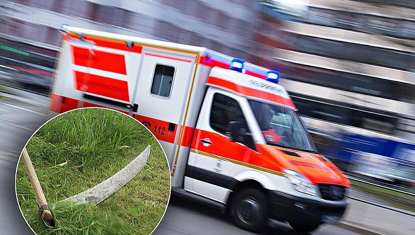 Horror-Unfall in Ismaning: Ein Rentner (79) hat sich bei einem Sturz selbst mit einer Sense aufgespießt. Horror-Unfall in Ismaning: Ein Rentner (79) hat sich bei einem Sturz selbst mit einer Sense aufgespießt.
