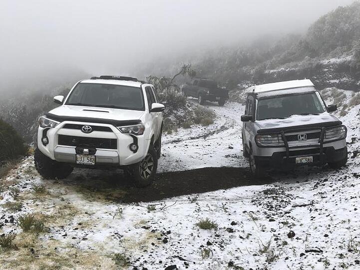 Schnee im Polipoli-Naturpark auf der Insel Maui.