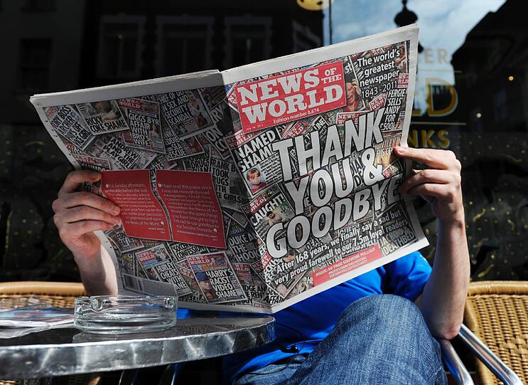 Nach einem öffentlich gewordenen Abhörskandal wurde das britische Boulevardblatt "News of the World" am 10. Juli 2011 eingestellt.