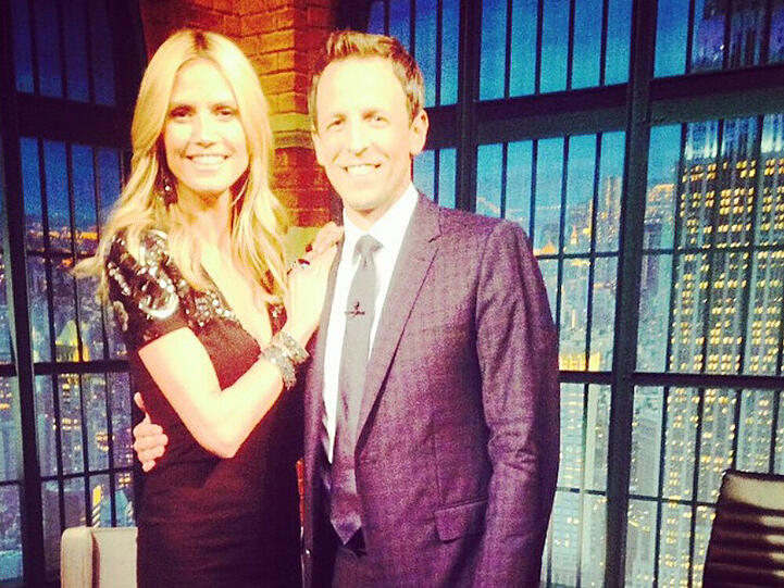 Ein Auszug aus Heidi Klums täglichen Instagram-Postings: Heute mit dem "Late Night"-Moderator Seth Meyers