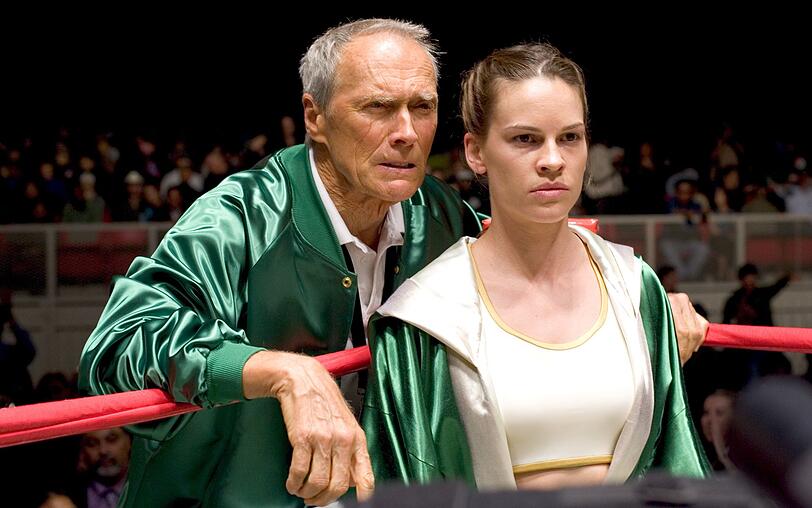 Nach seiner anf&auml;nglichen Skepsis feiert Frank (Clint Eastwood) mit Maggie (Hilary Swank) die ersten Erfolge. Mit "Million Dollar Baby" (5. September, 20.15 Uhr, ZDFNeo) gelang Regisseur Eastwood ein Meisterwerk.