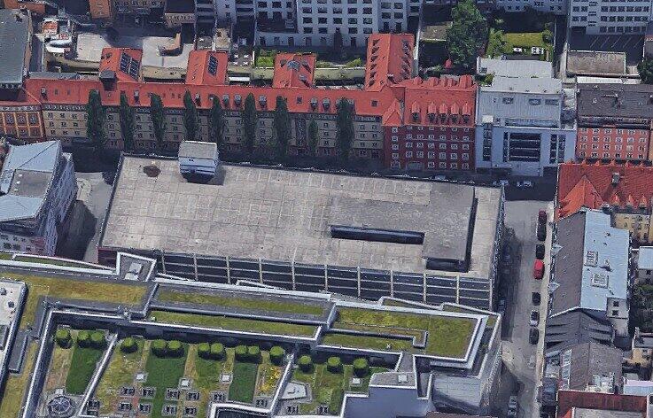 Auf diesem Parkhausdach sollte der Biergarten eröffnen.