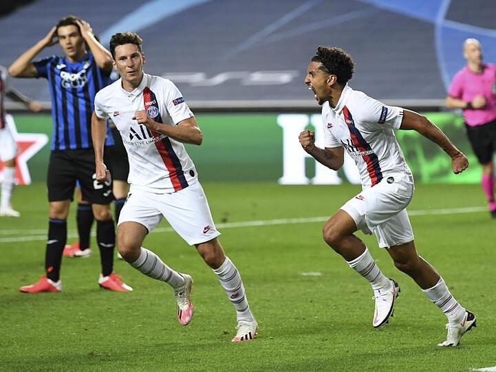 Marquinhos (r) drehte mit seinem Ausgleichstreffer das Spiel zu Gunsten von PSG.