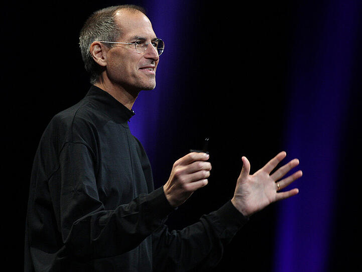 Der ehemalige Apple-Boss Steve Jobs bei einer Präsentation im Jahr 2008