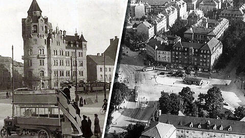 Der Rotkreuzplatz vor den Luftangriffen im Zweiten Weltkrieg.