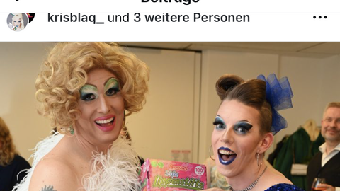 Berühmte Dragqueens: Tiffy Tölle und Kris Blaq (r.) im Arena.