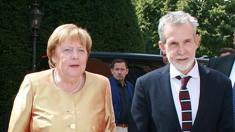 Angela Merkel und Ulrich Matthes in Bayreuth.