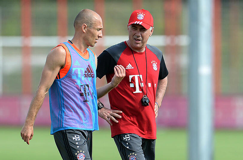 Verstehen sich offenbar hervorragend: Arjen Robben und Carlo Ancelotti.