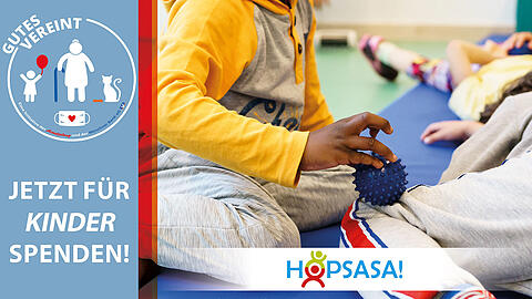 Wer für Hopsasa spendet, unterstützt damit Kinder und fördert Freude am Sport und an der Bewegung