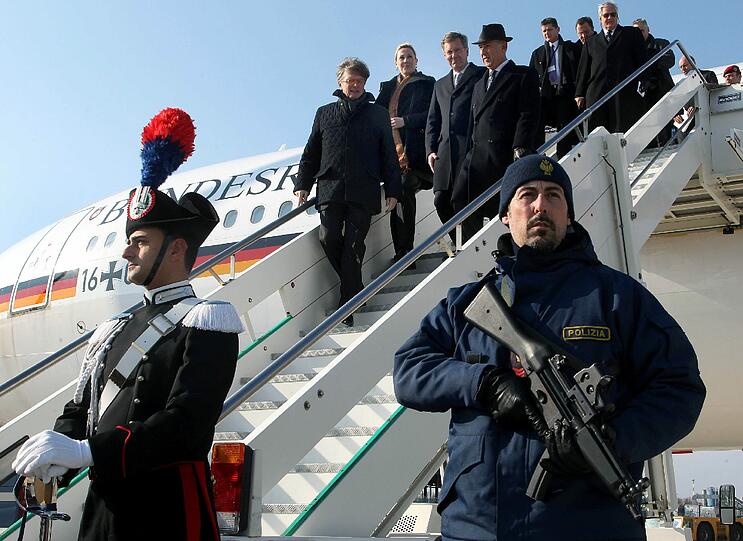 Wulff bei seinem Besuch in Italien - die Bilder