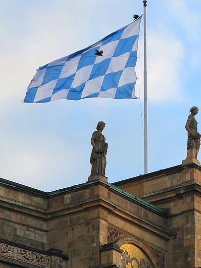 Windsurfende Raben auf dem Maximilianeum!