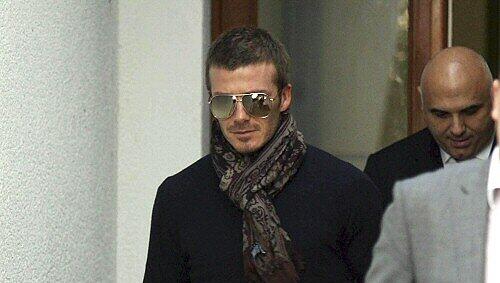 David Beckham bei seiner Ankunft in Mailand David Beckham bei seiner Ankunft in Mailand