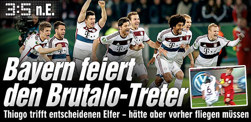 Bei der Bildzeitung standen der Sieg des FC Bayern und das brutale Foul von Rückkehrer Thiago im Fokus.
