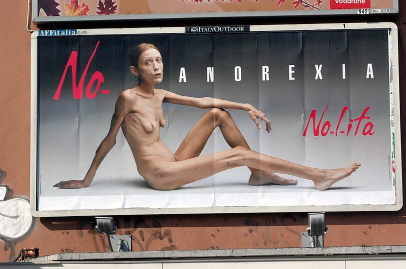 Werbeplakat mit Motiv von Oliviero Toscani