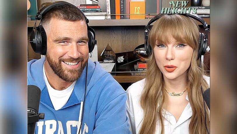 Travis Kelce und Taylor Swift in der neuen Episode seines Podcasts "New Heights".