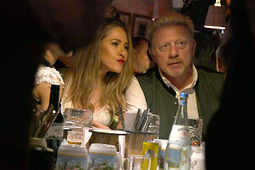 Boris Becker mit Begleitung.