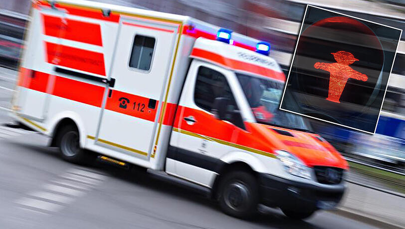 Als ein 17-Jähriger bei roter Ampel über die Straße lief, wurde er von einem Auto erfasst und schwer verletzt (Symboldbild). Als ein 17-Jähriger bei roter Ampel über die Straße lief, wurde er von einem Auto erfasst und schwer verletzt (Symboldbild).