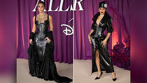 Kim Kardashian und ihre Kollegin Teyana Taylor im düsteren Partnerlook.