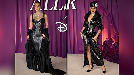 Kim Kardashian und ihre Kollegin Teyana Taylor im düsteren Partnerlook.