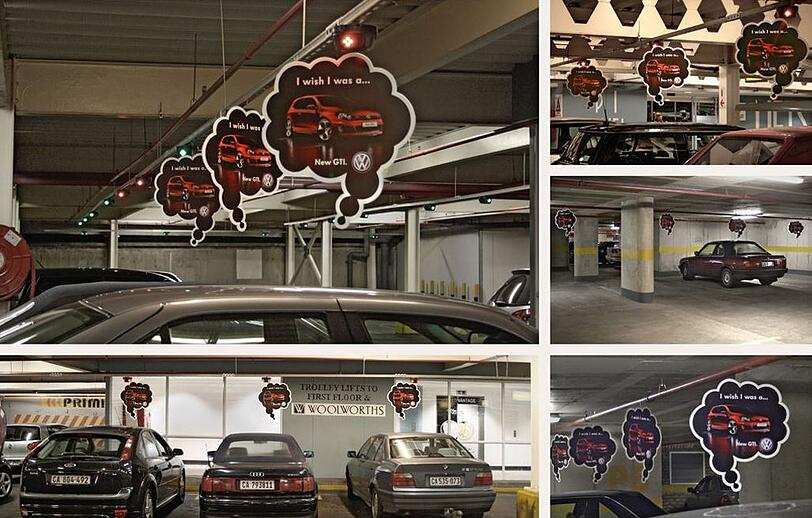 Guerilla Marketing ist eine äußerst amüsante Art der Werbung, hier für eine Automarke.