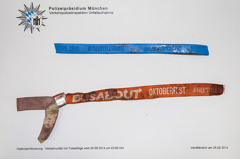 Die Polizei veröffentlicht Fotos von Armbändern, die das Opfer trug. Wer kennt den Toten?