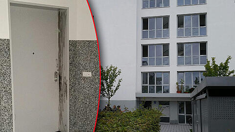 In diesem Haus wurde die 47-Jährige getötet und zurückgelassen. Links die Einganstür zur Wohnung, in der vier Wochen lang ihre Leiche lag.