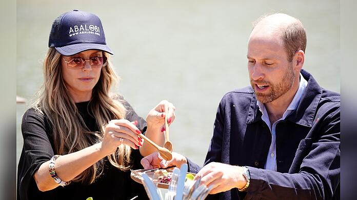 Heidi Klum und Prinz William genießen ihr Mittagessen in Kapstadt.